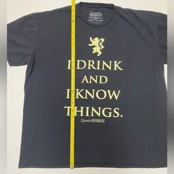 Game of Thrones Official Women’s Black Drink and Know Things Graphic Shirt XXL - Picture 3 of 8